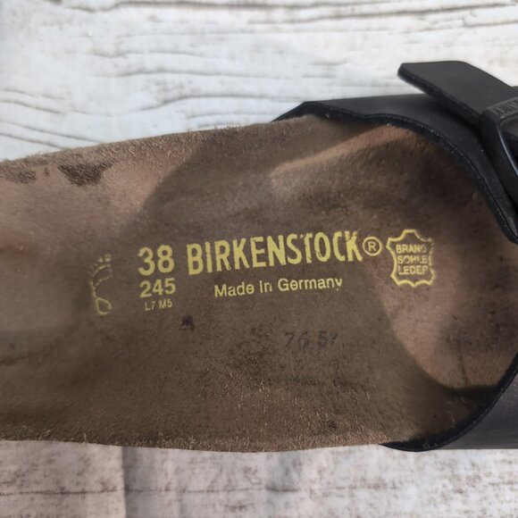 Birkenstock Madrid Slide Sandal Black Strap Women Size 7 - Picture 2 of 5